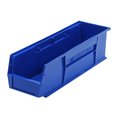 Quantum Storage Systems 45 lb Hang & Stack Storage Bin, Polypropylene, 5-1/2 in W, 5 in H, 18 in L, Blue QUS238BL